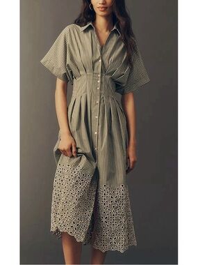 Anthropologie  / Exquise - The Tobie Eyelet Shirt Dress